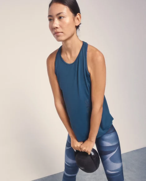 Camiseta microfibra halter azul