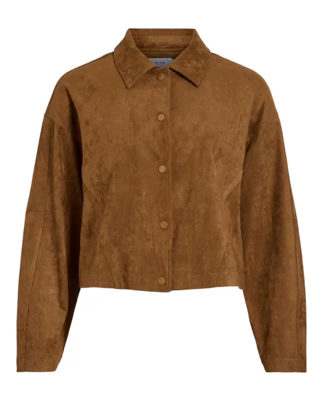 Chaqueta antelina abotonada